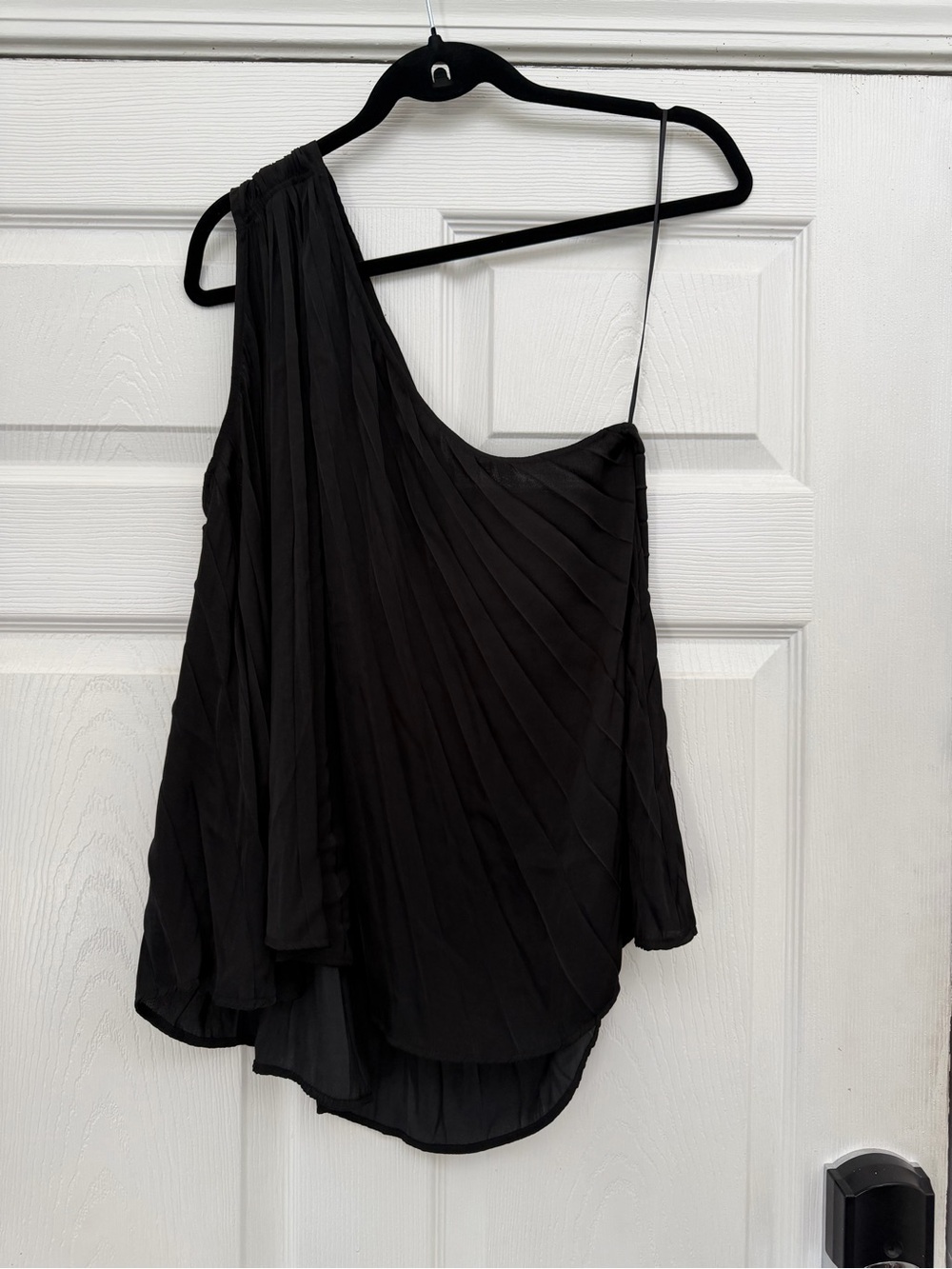 Banana Republic Black One-Shoulder Pleated Dress